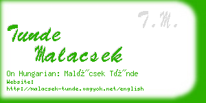 tunde malacsek business card